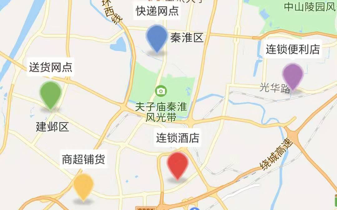 网点与铺货点位管理:地图上标记快递网点、送货网点、连锁便利店、连锁酒店、商超铺货等点位
